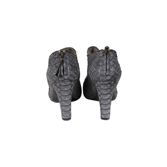 Devi Kroell Womens Ankle Booties US 7 EU 37 Gray Python Snake Skin Boots - Picture 6 of 9